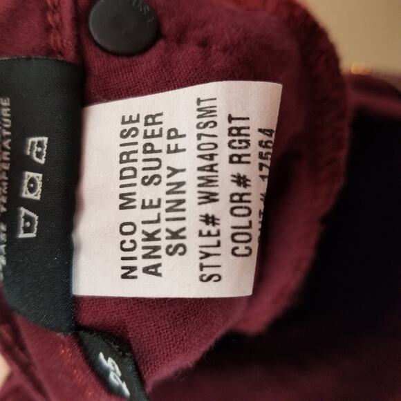 Hudson Nico Midrise Ankle Super Skinny FP RGRT WMA407SMT Hudson Skinny Jeans 25 - Picture 8 of 9